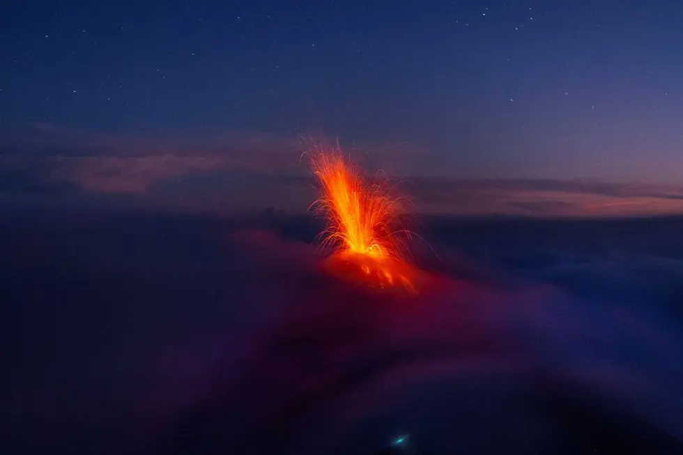 Volcán de Fuego ubicado en Guatemala
