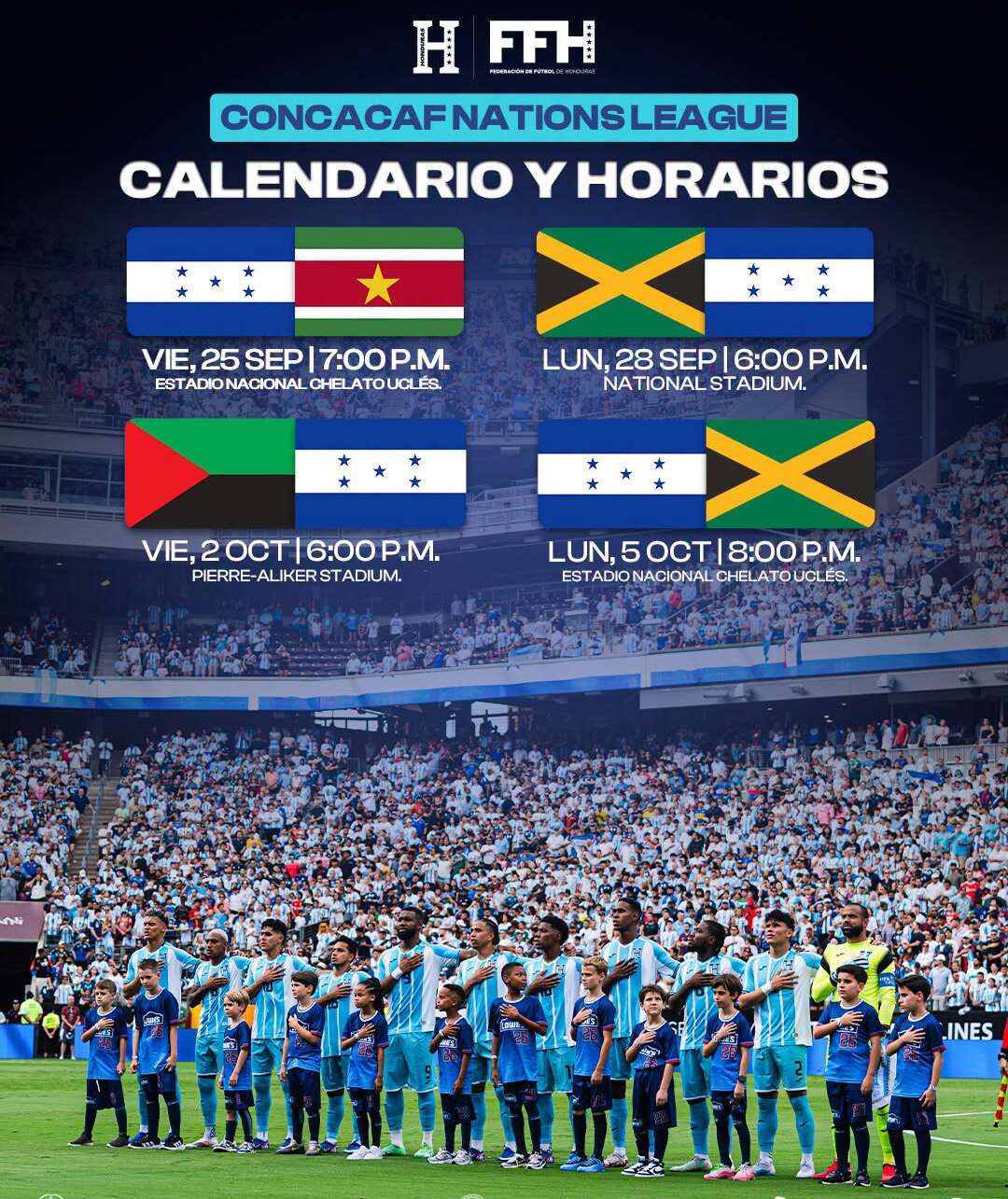 Calendario de la Selección de Honduras.