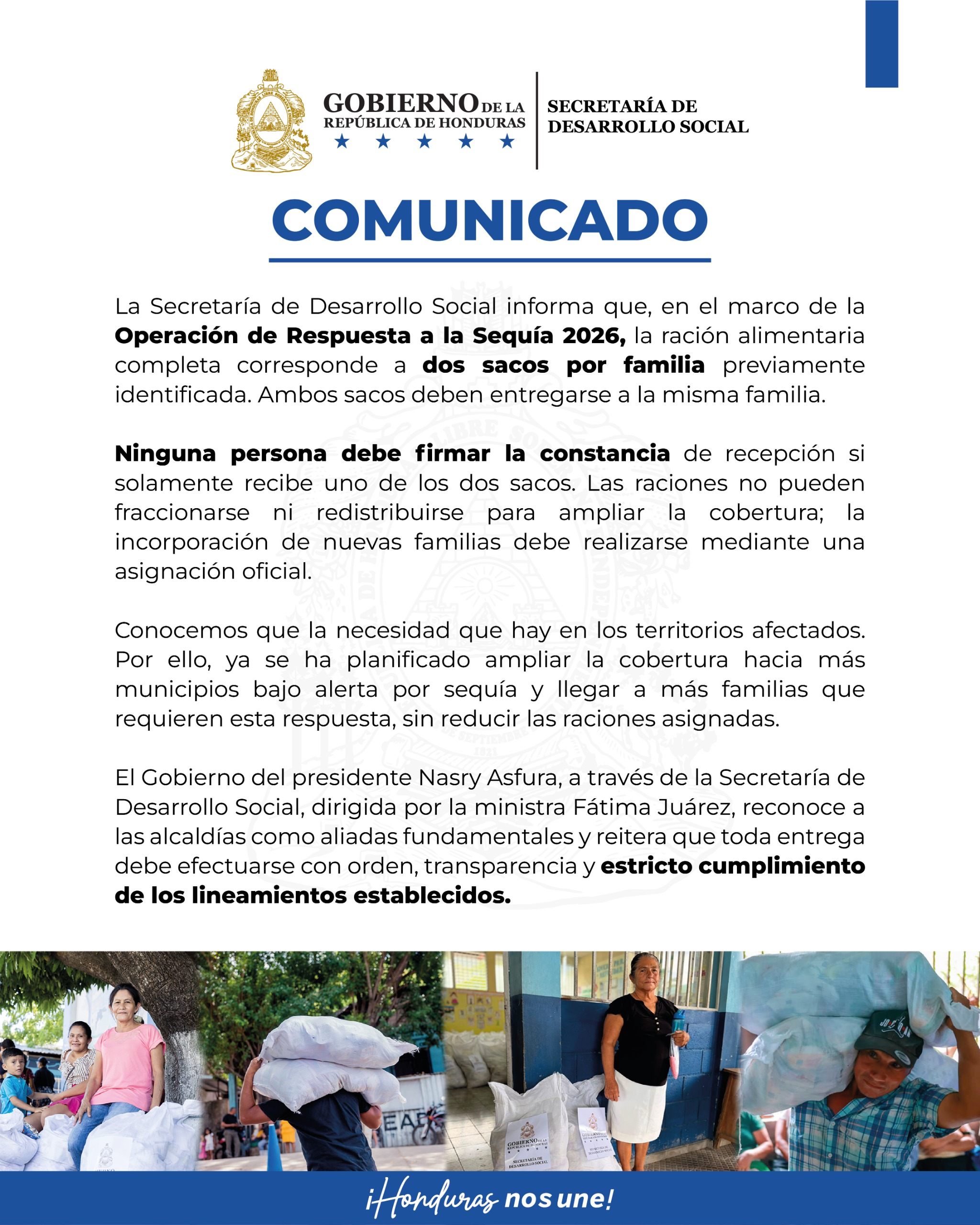 Comunicado oficial.