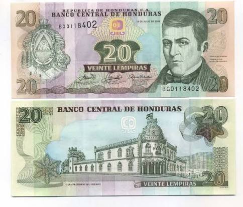 El billete de 20 lempiras lleva el rostro de Dionisio de Herrera.