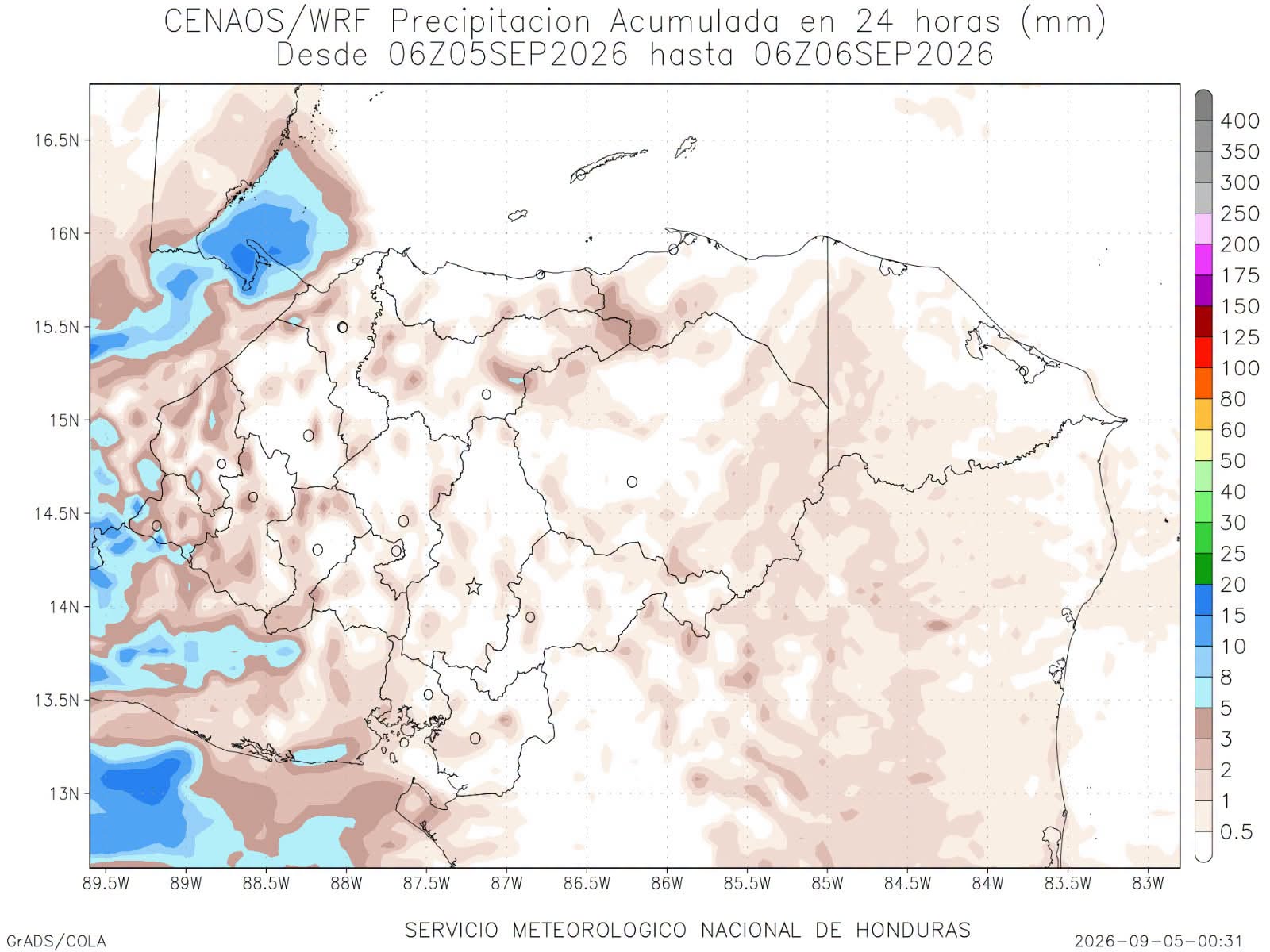 La humedad proveniente del Caribe y el Pacífico favorecerá lluvias débiles y chubascos aislados en varias regiones de Honduras durante este domingo.
