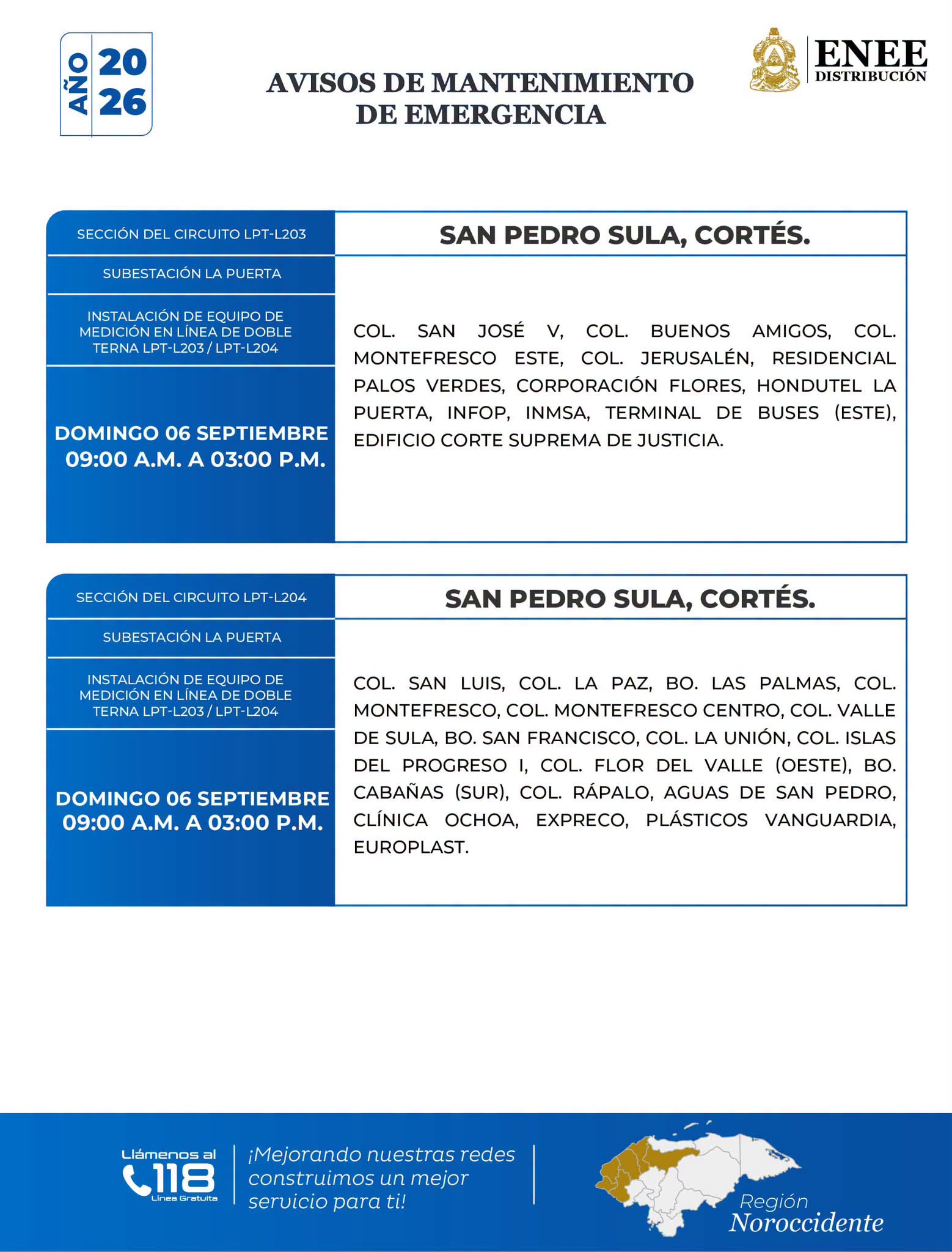 domingo 6 de septiembre.