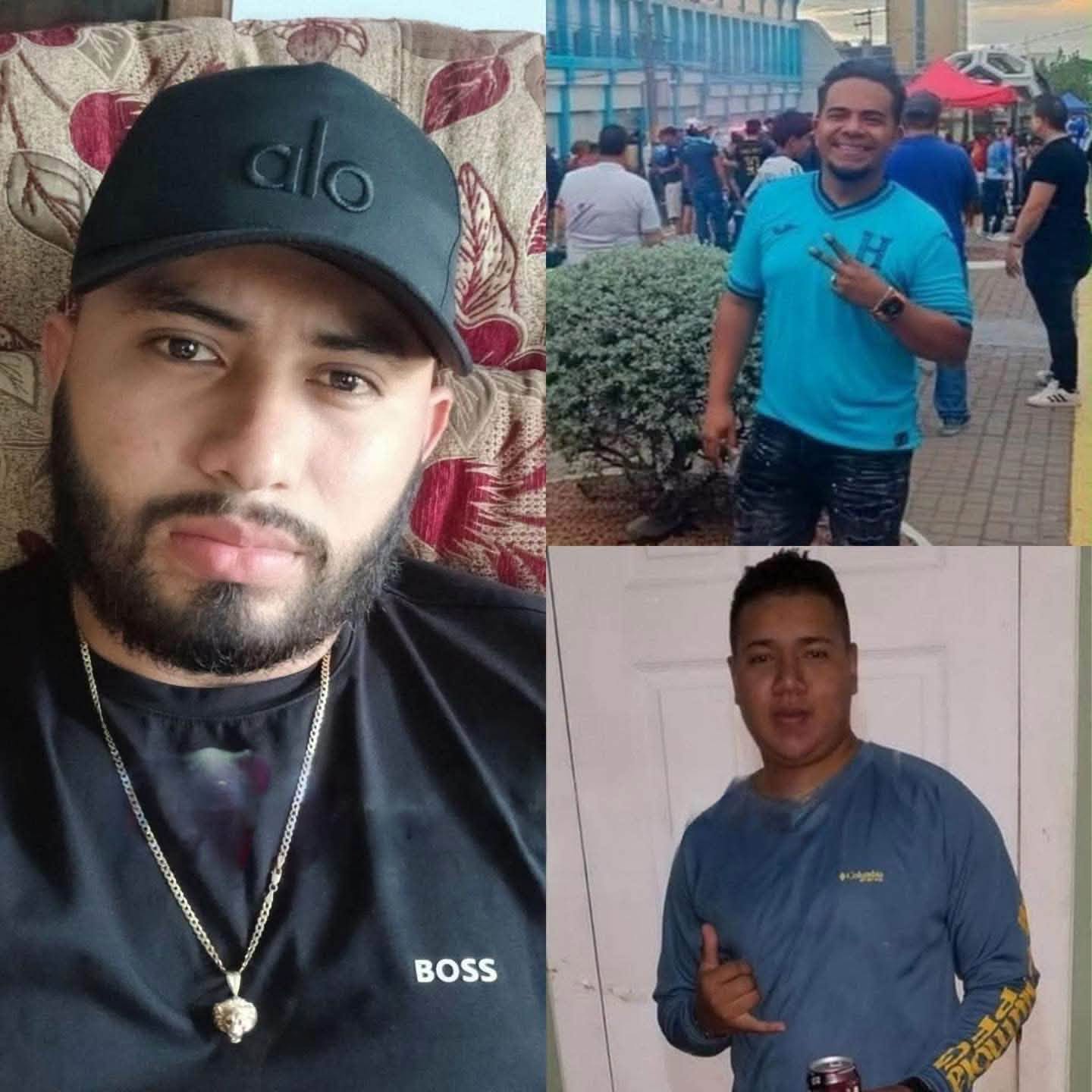 Foto en vida de los fallecidos: Thomas Harri Bodden, Irvin Noel Hernández Altamirano y Darwin Manuel Vásquez.