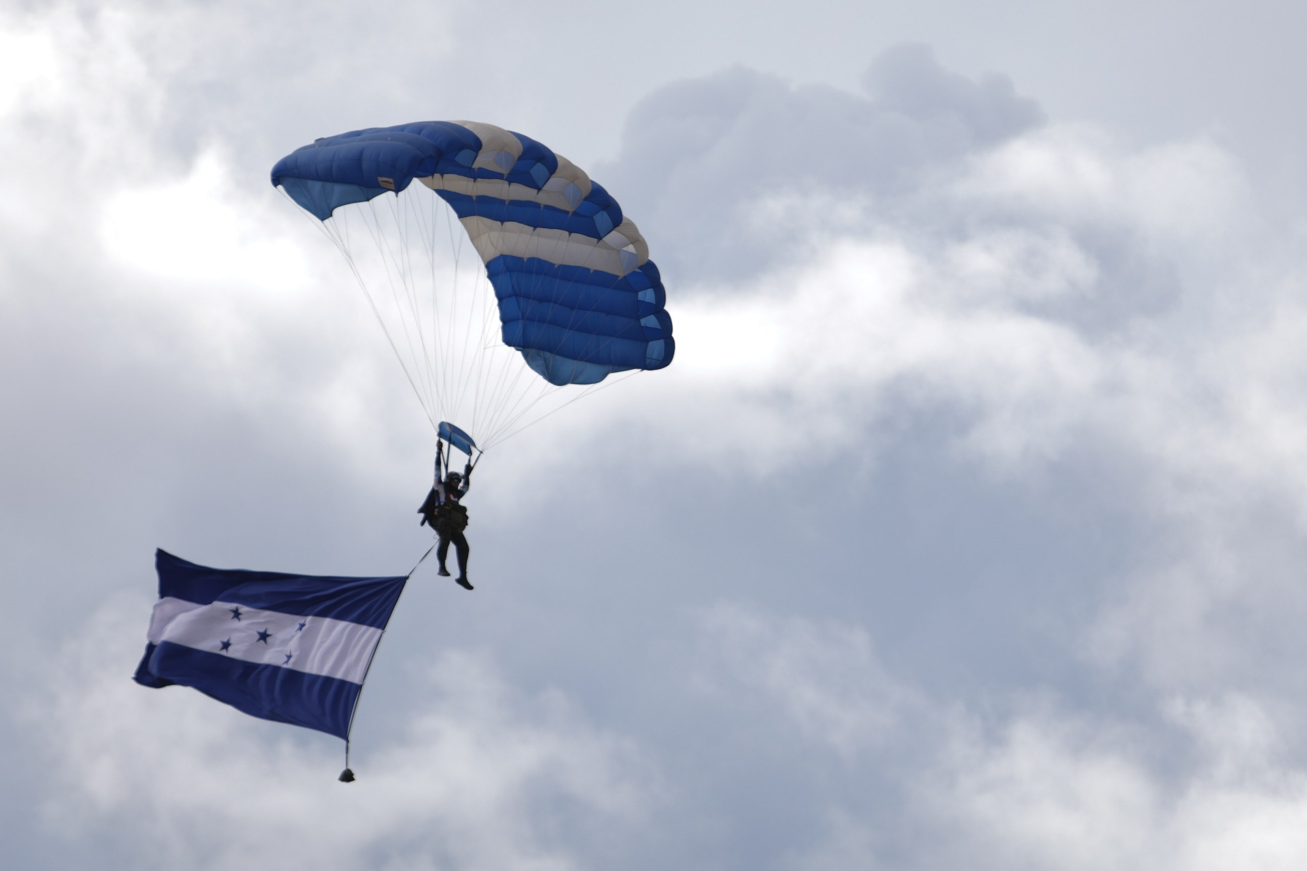 La bandera nacional resaltó entre las cinco.