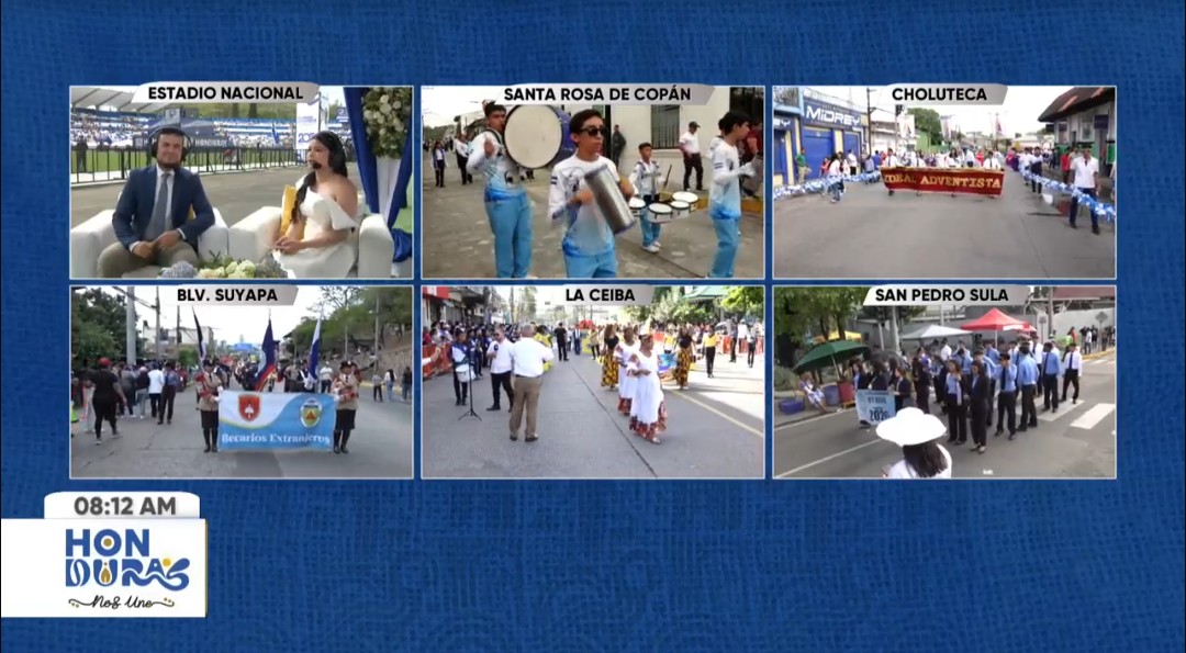 Transmisión de los desfiles de Santa Rosa de Copán, La Ceiba y Choluteca.