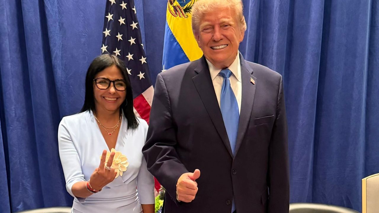Trump se reúne por primera vez con Delcy Rodríguez en Nueva York