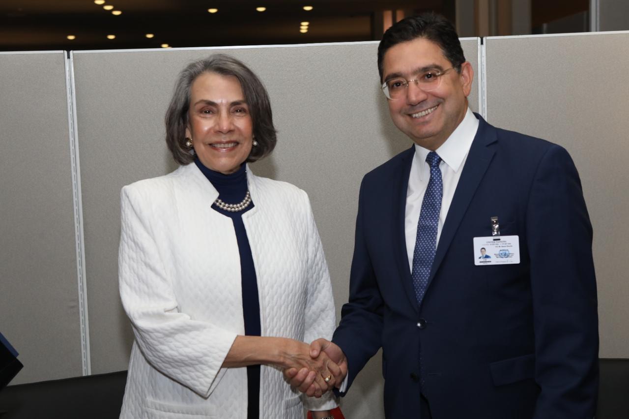 La secretaria de Relaciones Exteriores y Cooperación Internacional de Honduras, Mireya Agüero, y el ministro de Asuntos Exteriores, Cooperación Africana y Marro