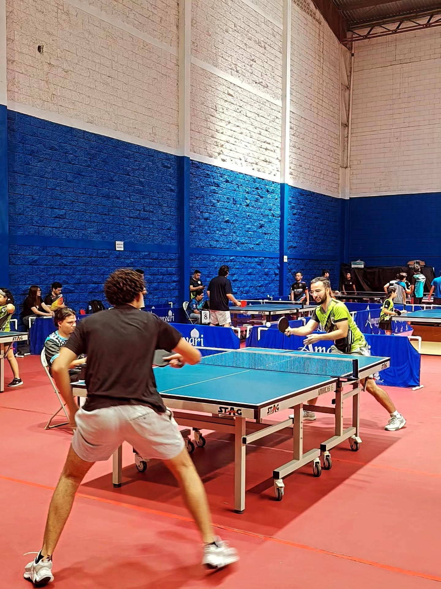 El tenis de mesa se puede jugar individual o en pareja.