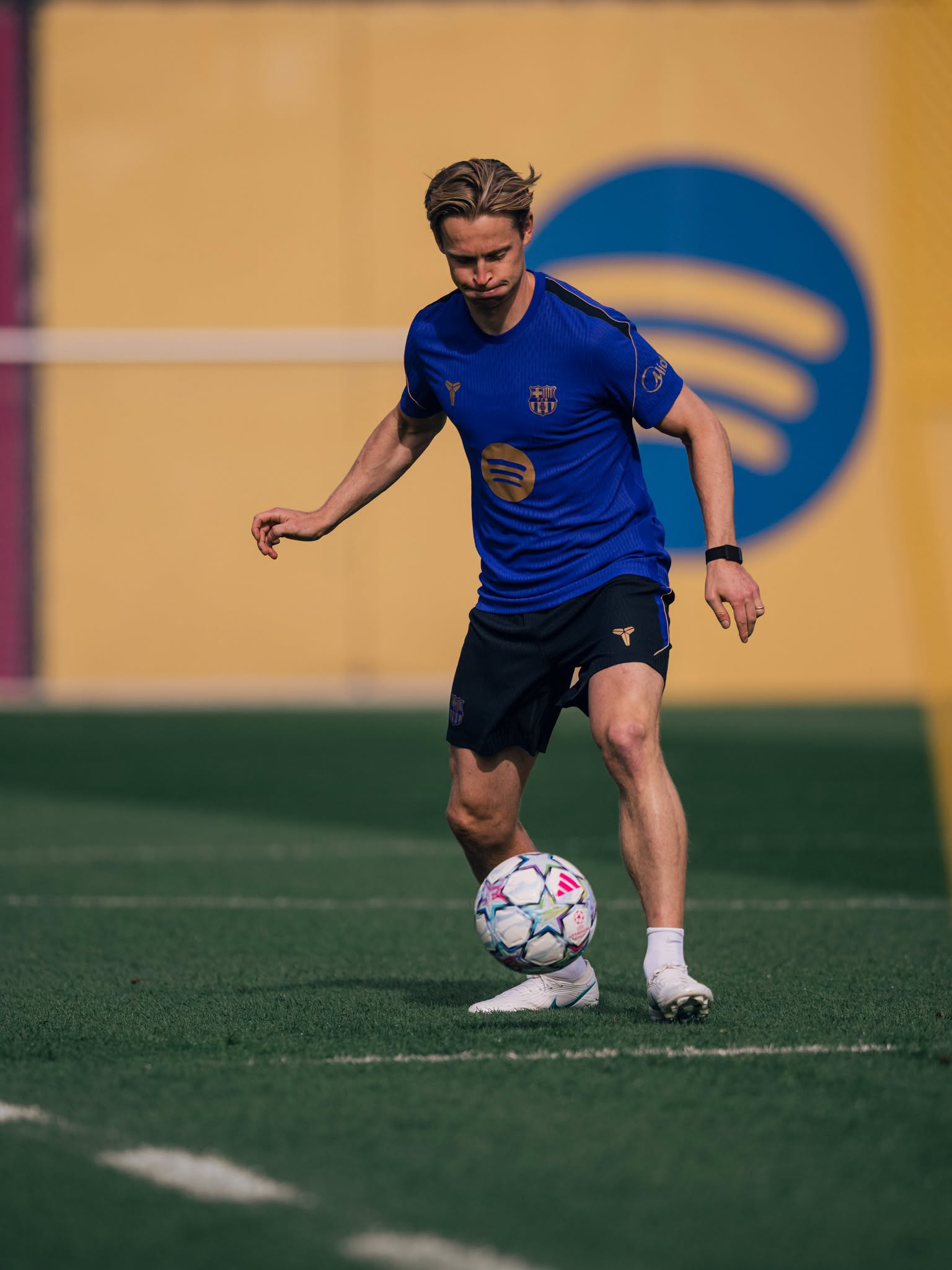 Entrenamiento del Barcelona previo al encuentro.