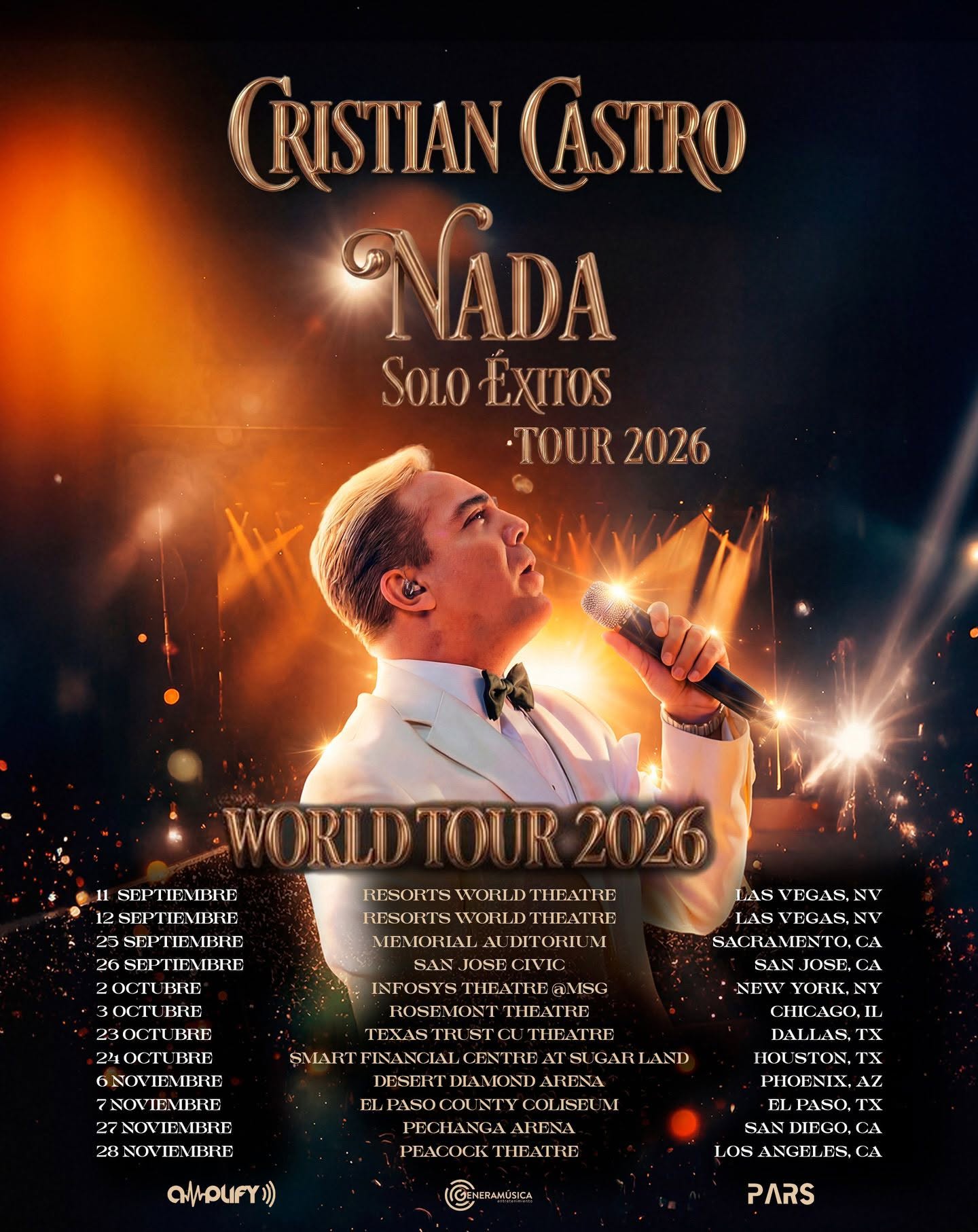 Fechas de su gira Nada Solo Éxitos.
