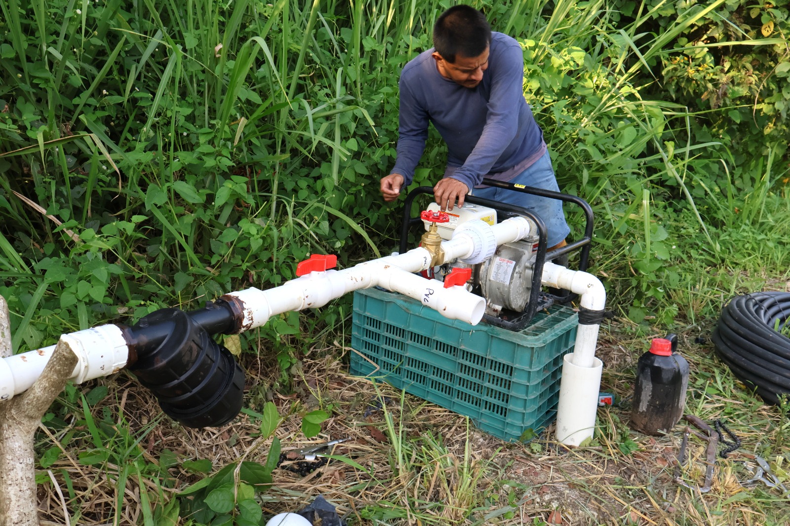 En el Valle de Jamastrán, El Paraíso, avanzan los trabajos para recuperar sistemas que permitan mantener la producción agrícola.