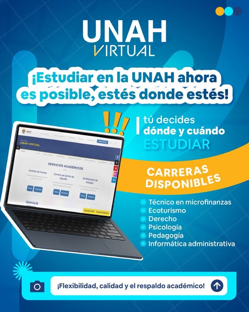 Carreras virtuales de la UNAH.