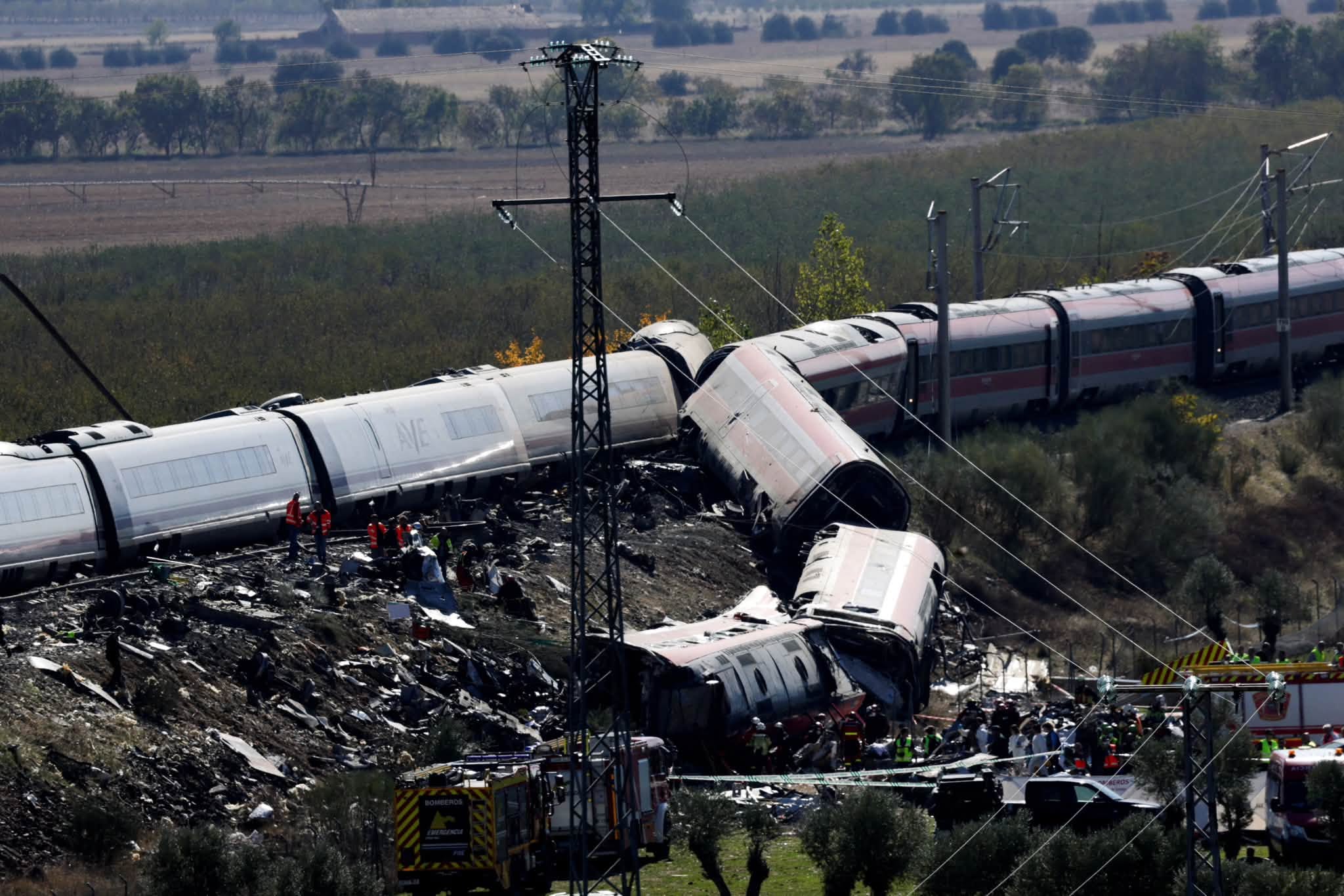Accidente de dos trenes en España.
